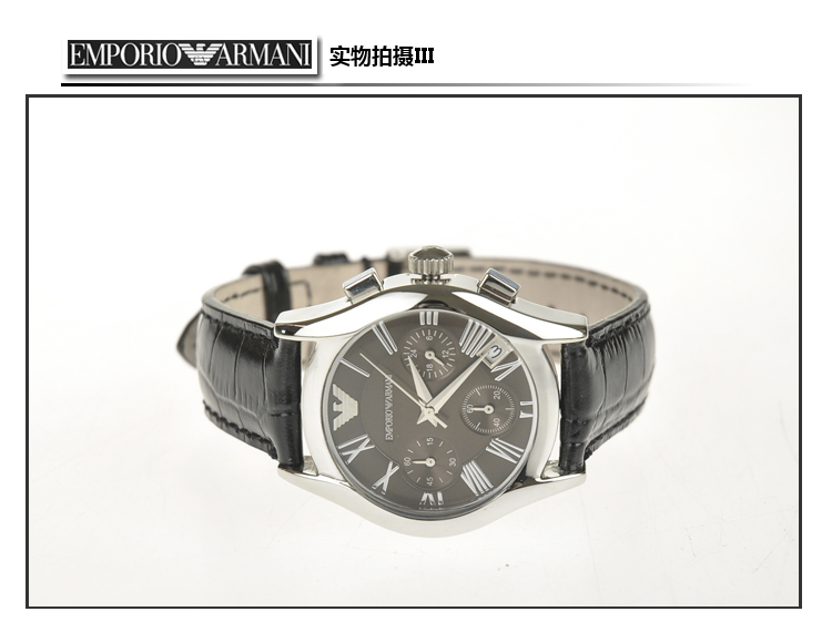 ARMANI 阿玛尼红棕皮带三眼女表 AR0672 价