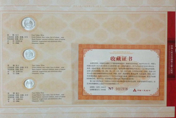 中国钱币 第三套人民币同号钞珍藏册 (后三同 