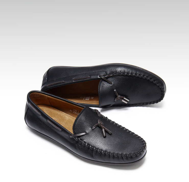 伯帝酷奇男款豆豆鞋+潮男韩版透气真皮鞋