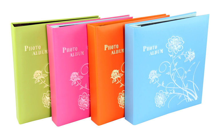 竹取相册创意礼品大容量6寸皮面绣花创意礼品册/影集礼品册 绿色 6寸360张