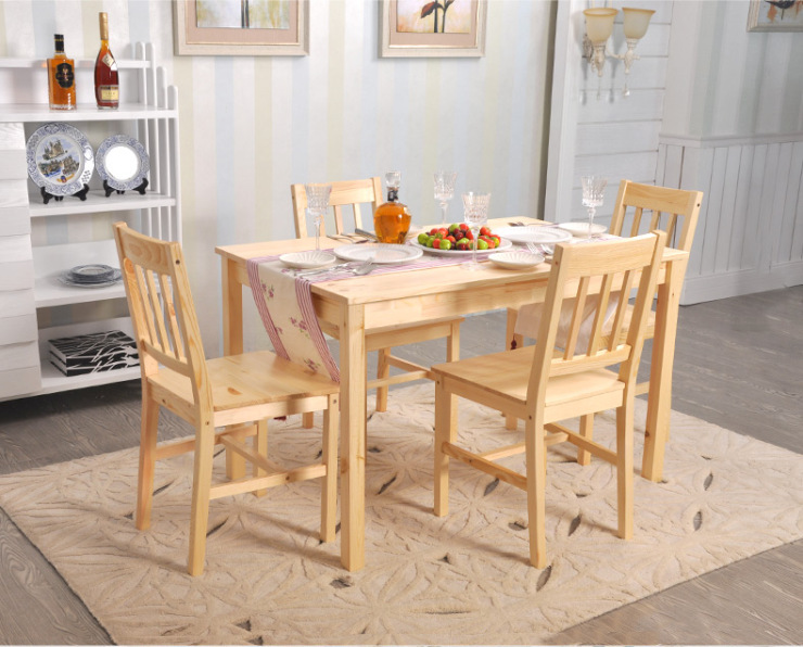 青岛一木家具 松木餐桌椅组合套装 宜家简约田