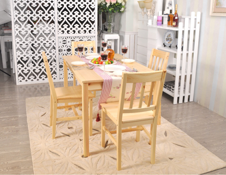 青岛一木家具 松木餐桌椅组合套装 宜家简约田