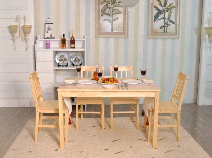 青岛一木家具 松木餐桌椅组合套装 宜家简约田