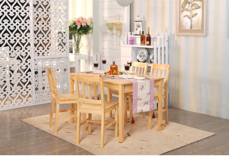 青岛一木家具 松木餐桌椅组合套装 宜家简约田