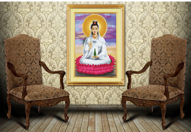金字塔十字绣观音观世音菩萨坐莲观音祈福保平安 货到付款 如意观音吉祥征兆