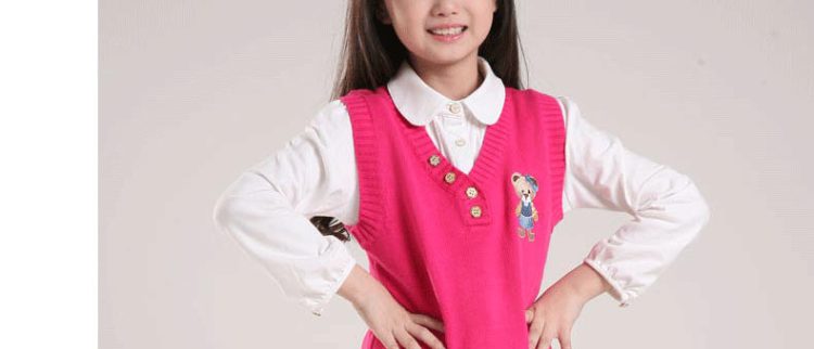 朵拉米拉 <em>中大童</em>女童<em>马甲纯棉</em>毛线 儿童背心小