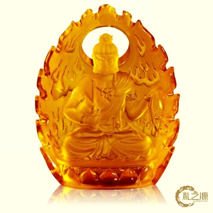 礼之源 古法琉璃 开光不动尊菩萨佛像摆件 佛教