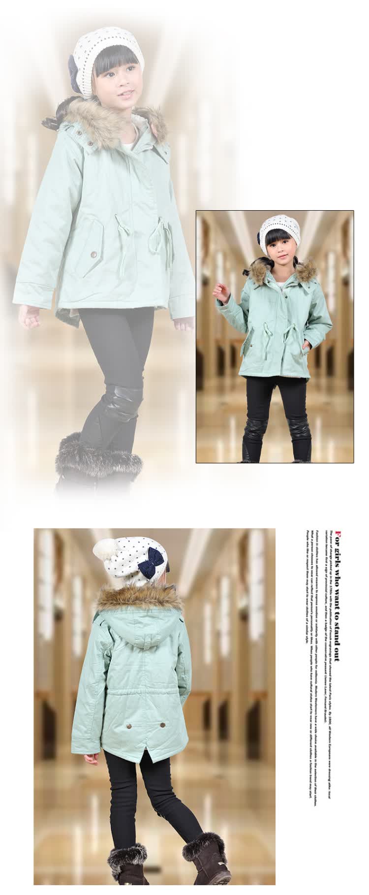 【包邮】2014新款童装儿童棉衣<em>女童加厚风衣</em>