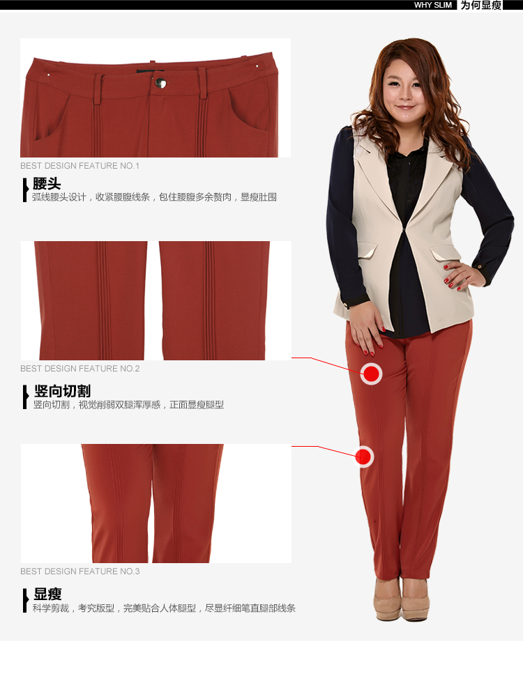 MSSHE加肥加大码女装胖MM新款秋装休闲裤