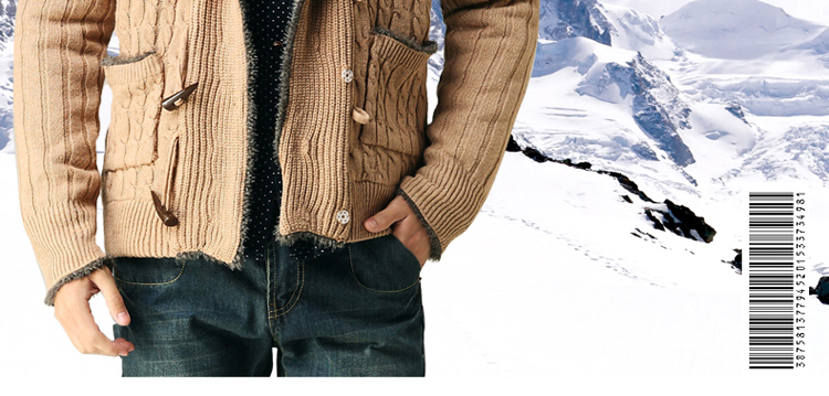 CSOHO 2014新品男士加绒加厚<em>开衫毛衣男</em>连