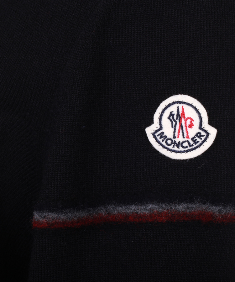 moncler臂标黑色,moncler 黑色袖标 蒙口moncler 蒙克拉 男士 针织衫 黑色 100%羊毛 9141550 97401 999 l