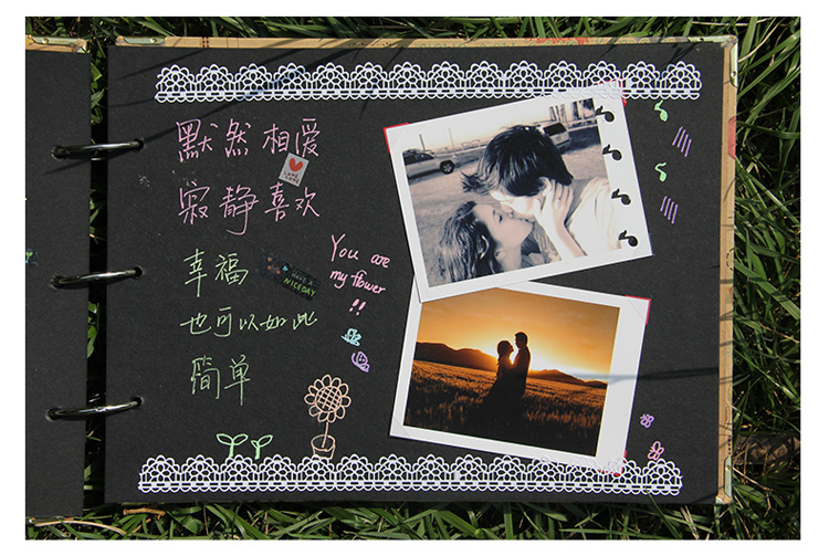 益好 麂皮绒diy相册 简约糖果色大本纪念册 创意相册影集 荷兰橙