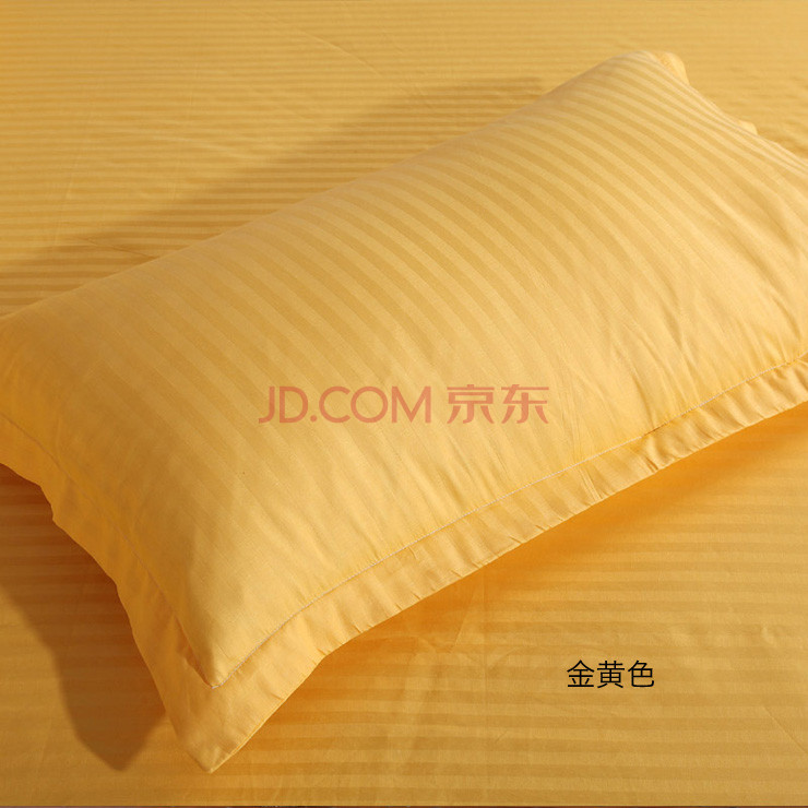
                                        趣美家纺 纯棉缎条枕套一对装   枕套枕头组合装 缎条纯白 枕套74*48cm*2                