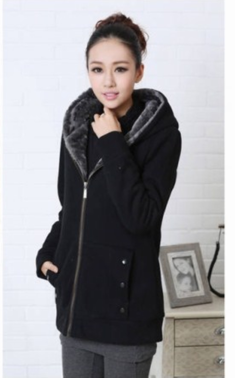 兢欢 2013秋冬新中<em>长款</em>加厚<em>开衫卫衣</em>女装韩版
