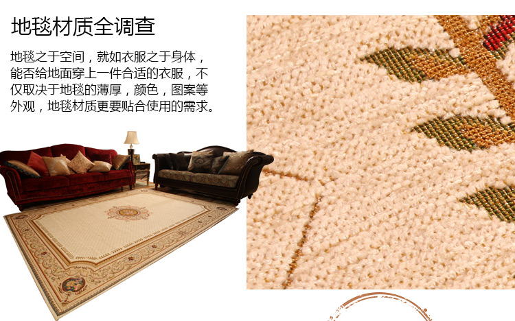 
                                                            易普美家地毯客厅家用田园茶几地毯简约中式可水洗欧式地毯床边卧室地毯 ED011 2000MMx2900MM                