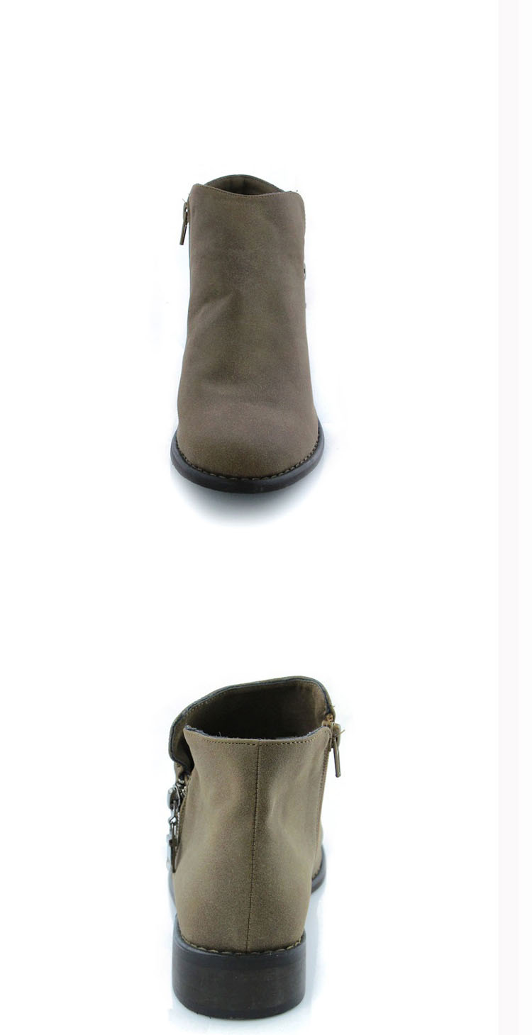 JOCUTE卓俏 王菲同款鞋欧美复古侧拉链中跟