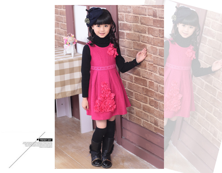 梵贝拉 年终热卖女童2014秋冬装连衣裙 韩版中