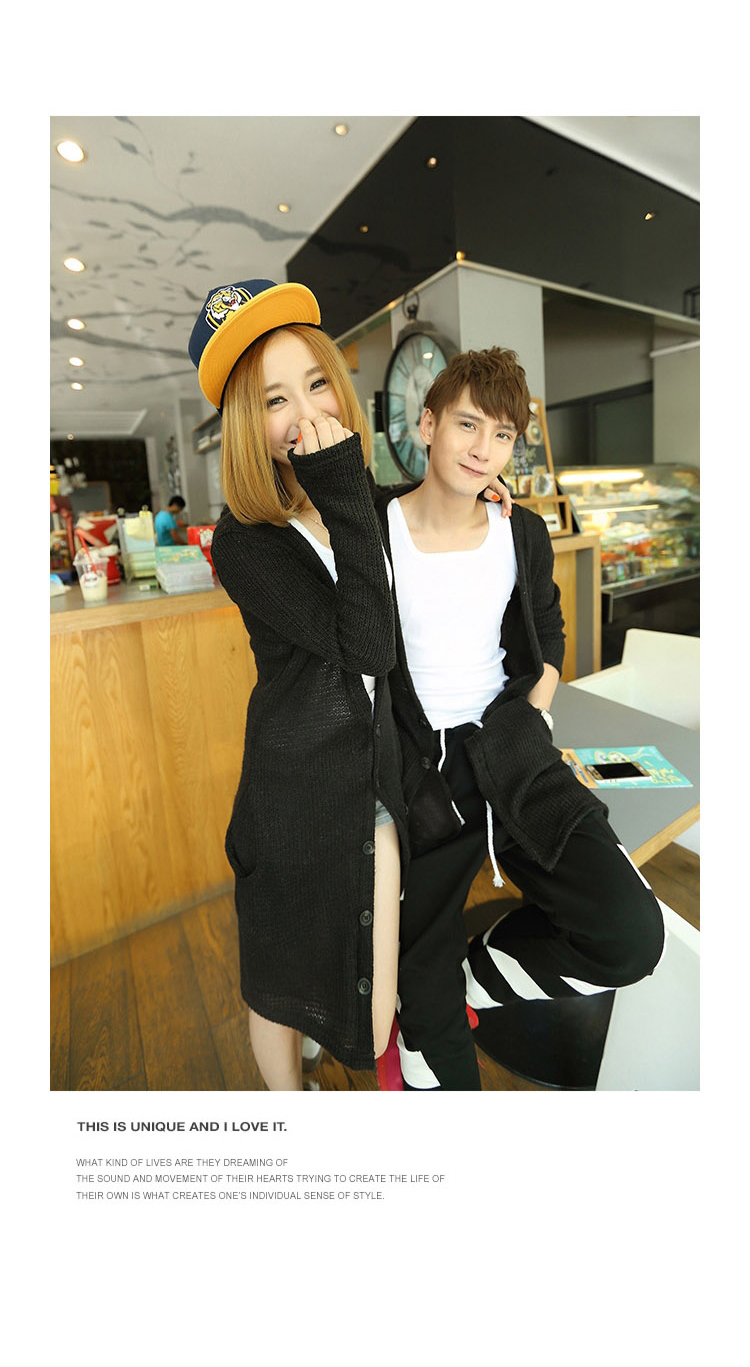 木堤 2014新款小清新情侣装<em>男式</em>中<em>长款针织开</em>