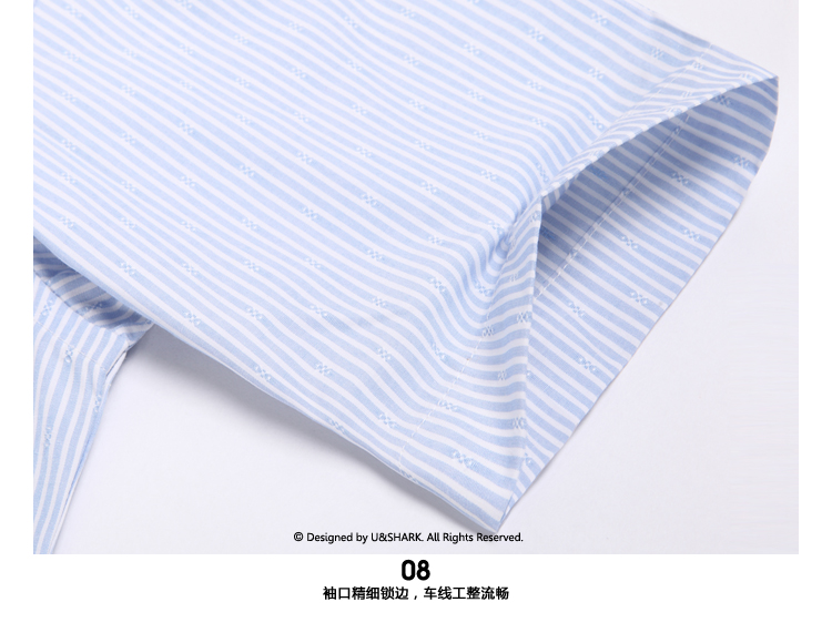 优鲨 U-SHARK 夏季男装短袖衬衫 以纯短袖男