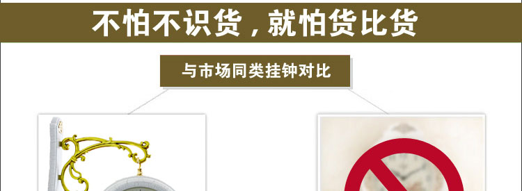 乐唯仕莱雅贝尔欧式树脂静音客厅卧室钟表双面挂钟AT201 白色AT201