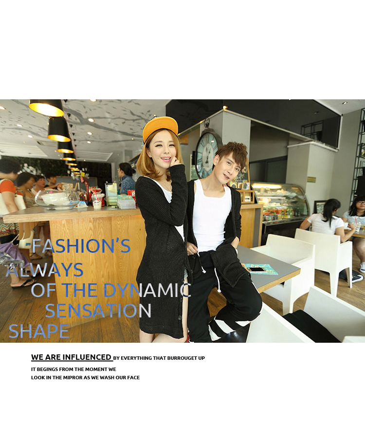 木堤 2014新款小清新情侣装<em>男式</em>中<em>长款针织开</em>