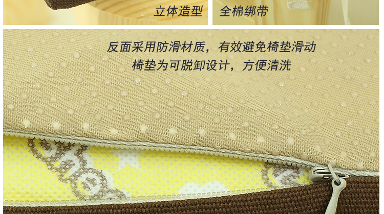 格蓝丽芙纯棉布艺餐椅垫 加厚坐垫 套装 纯色系列 防滑 可拆洗 咖啡色 4个装