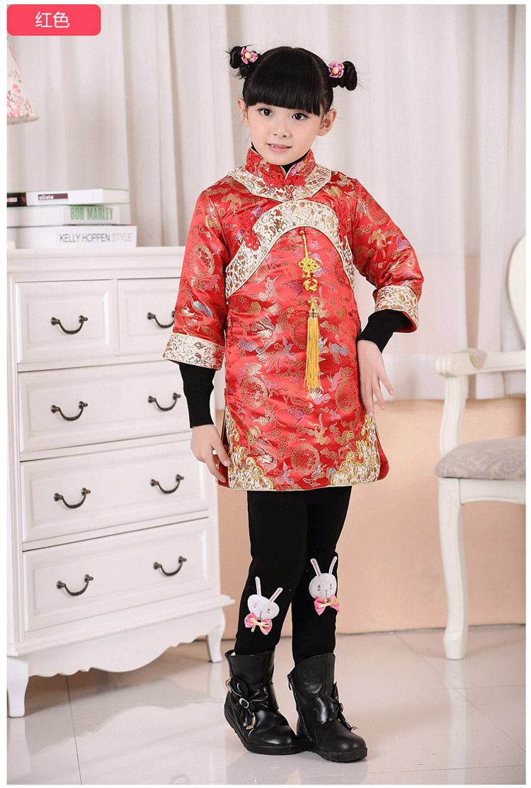 <em>京东商城</em> 京品年货2014精品<em>女童</em>刺绣唐装<em>冬装</em>
