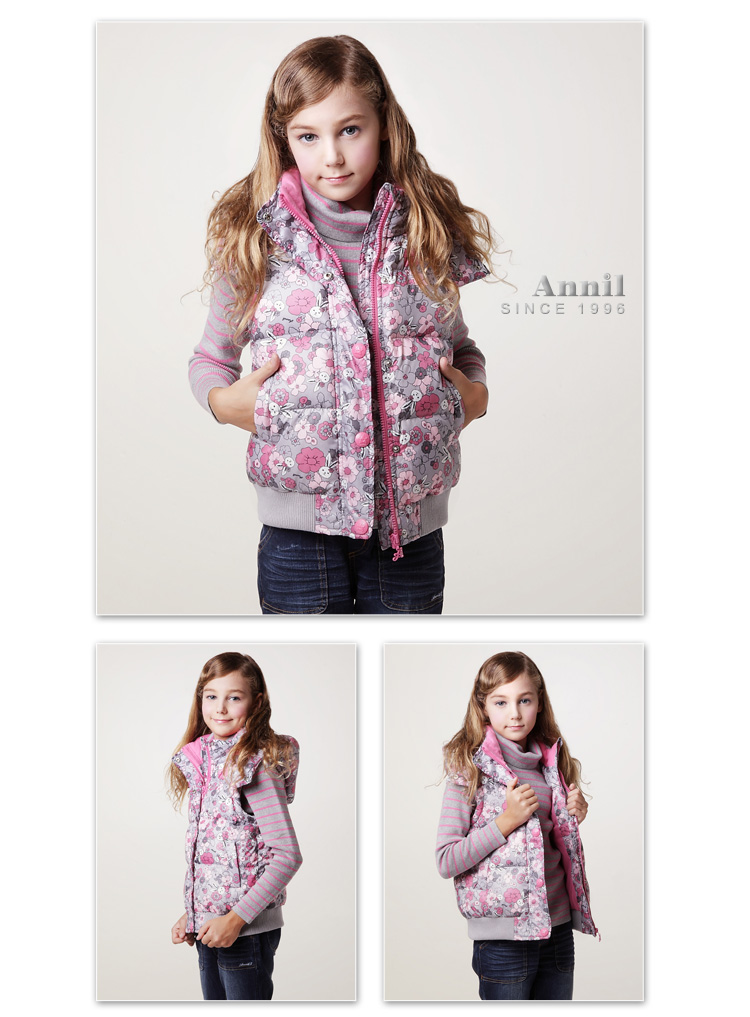 <em>安奈儿</em>Annil <em>女童</em> 舒适保暖<em>马甲</em> 2013秋冬新款