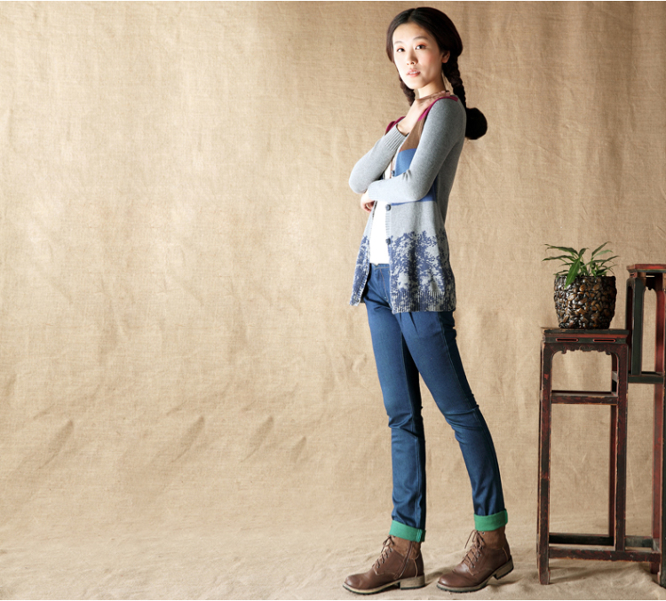 <em>茵曼</em> 冬装新款纯棉<em>针织开衫</em>女【8341310449】