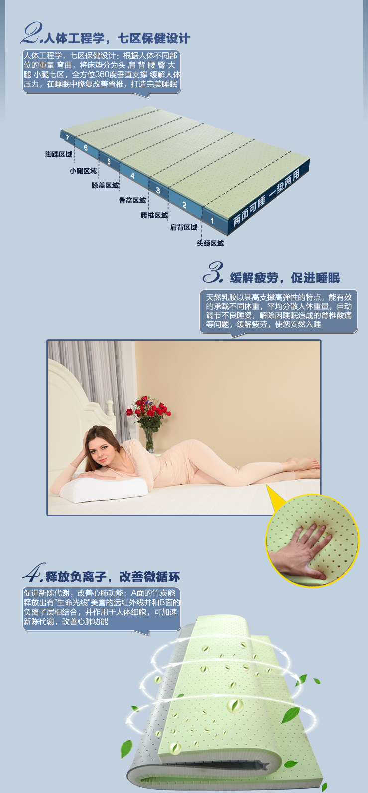 
                                                            清幽雅竹 泰国进口乳胶床垫天然竹炭负离子 单双人可定制1.5米1.8米可折叠 薄 软床垫 5cm厚 200cm*180cm                