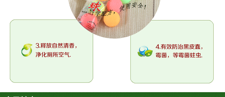 
                                                                                洁厕球尿斗小便池除臭芳香球五彩香精球卫生球卫生间 衣柜防虫樟脑丸厕所除味清洁剂除味剂 1盒(25条/盒)                
