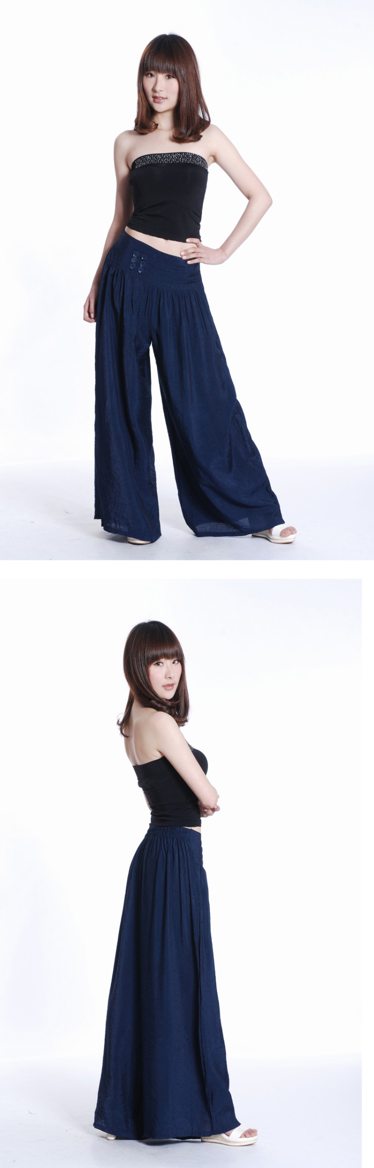 云拉拉 春夏装薄款时尚休闲欧美百搭阔腿裤女正装长裤 深灰色 均码