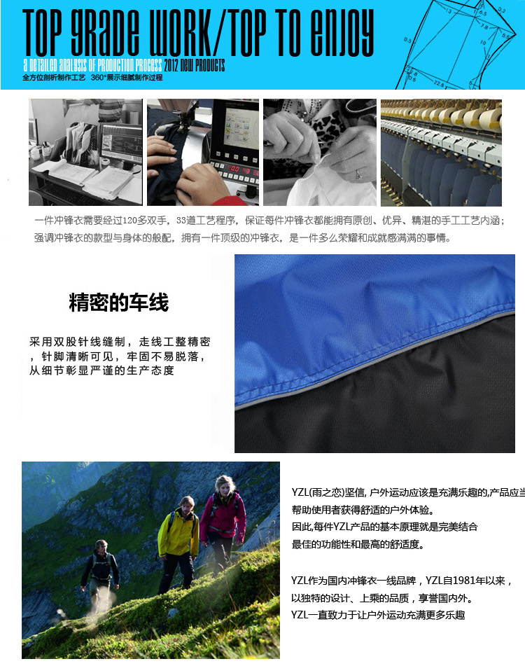 
                                                                                雨之恋YZL-868 休闲舒适透气款冲锋衣雨衣套装 户外电动车摩托车雨衣雨裤加厚加棉 天蓝 XXL号(170-175CM)                