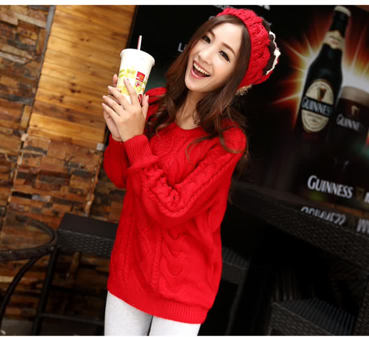 暖牧歌 2013甜美 <em>秋冬</em>新款 加厚<em>套头毛衣</em>女款森