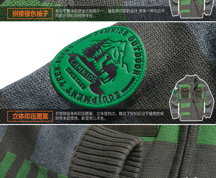 ids小骆驼 儿童毛衣<em>开衫外套</em> <em>男童</em>j加厚<em>针织衫</em> 