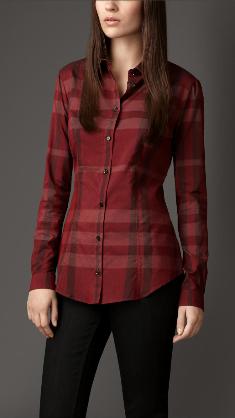 欧美代购2014新款巴宝莉burberry女装格子衬衫39089501