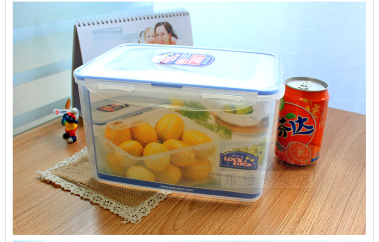 
                                        乐扣乐扣（LOCK&LOCK） 塑料保鲜盒长方形饭盒HPL827便当盒4.5L食物收纳盒                