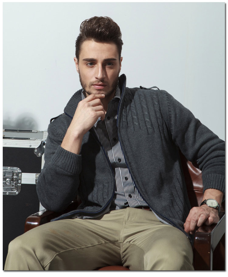 迈锐斯邦德新款<em>织</em>衫男 毛衣男 <em>开衫毛线</em>衣<em>男装</em>