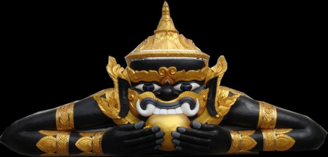 针对别名「食小人佛」的泰国「拉胡天神」(泰文为『?