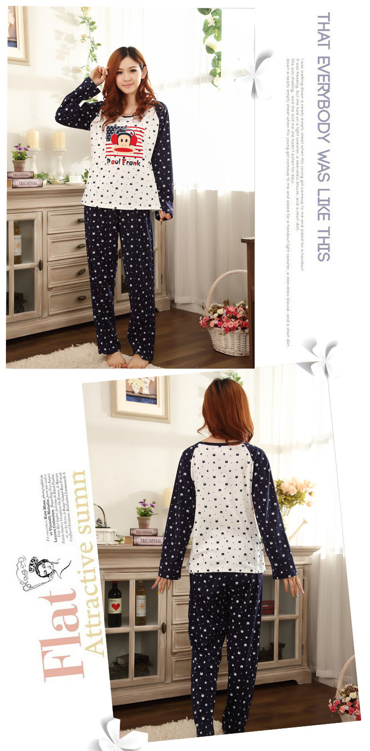 伦新款大嘴猴针织棉情侣家居服套装<em>睡衣XS</em>20
