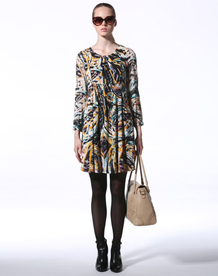 POTHS<em>铂玺</em>专柜正品2013秋季<em>女装</em>新款印花褶