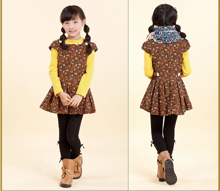 要要童装 2013<em>秋装</em>新品女童装<em>连衣裙马甲</em>裙Y