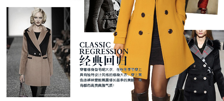奢麦2015秋冬装新款毛呢外套女中长款修身韩版毛领毛呢子大衣BJ3018 红色 XXL
