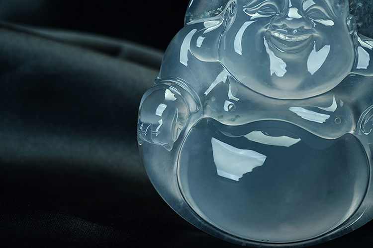 亿珍阁 A货翡翠佛公老坑高冰淡紫胶感起荧光笑佛挂件 LYC002在京东商城的价格走势