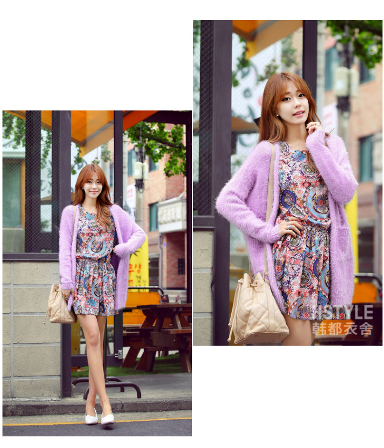 <em>韩都衣舍</em> 韩版2014春装新款女装V领直筒纯色