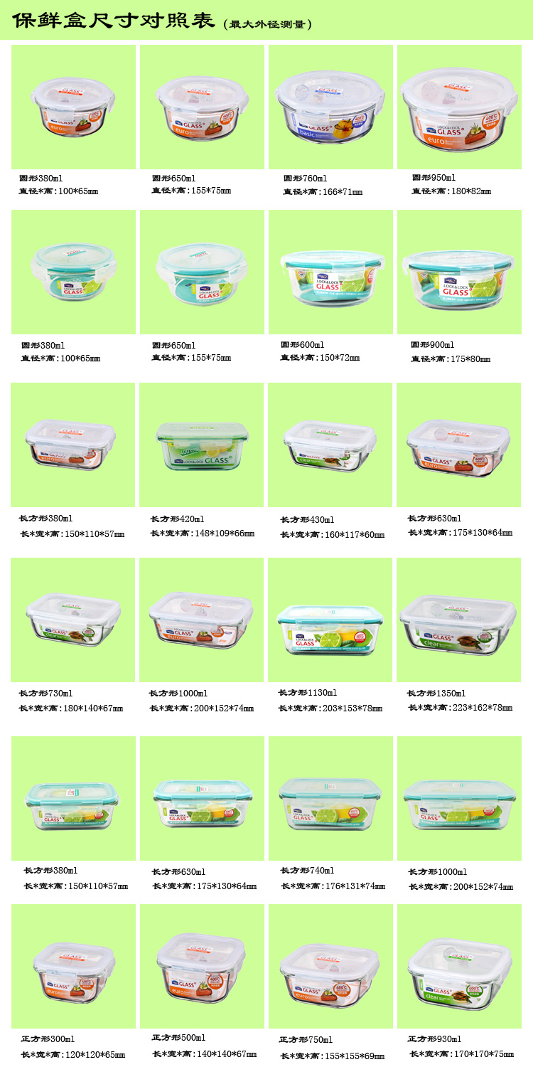 
                                                            乐扣乐扣 饭盒耐热玻璃保鲜盒微波炉便当盒饺子冷冻盒冰箱收纳盒密封盒玻璃碗带饭餐盒保鲜碗食品留样盒 圆形950ml含便当包                