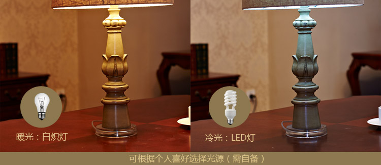 凡丁堡 艺术个性台灯卧室床头田园现代简约客厅灯饰205 卡其色
