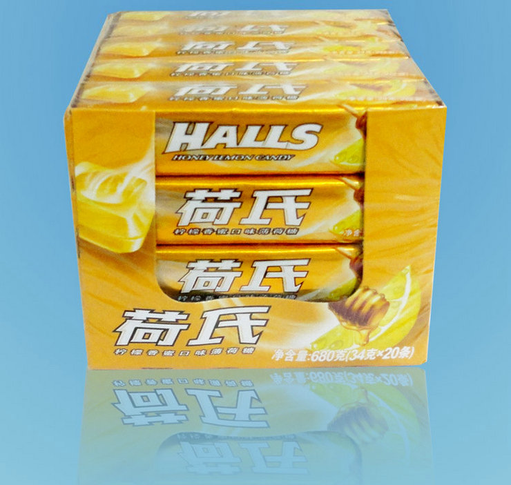 荷氏薄荷糖 清新口香糖 整盒680g(34g×20条) 特强薄荷糖