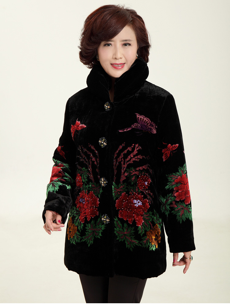 妍昆2013新款加肥加大中老年女装妈妈装冬装