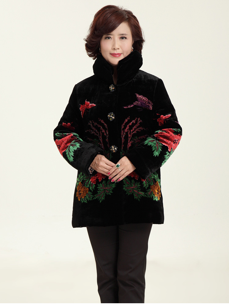 妍昆2013新款加肥加大中老年女装妈妈装冬装